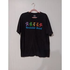 Grateful Dead Dancing Bears Men's XL Black Graphic T-Shirt Music Band Tee